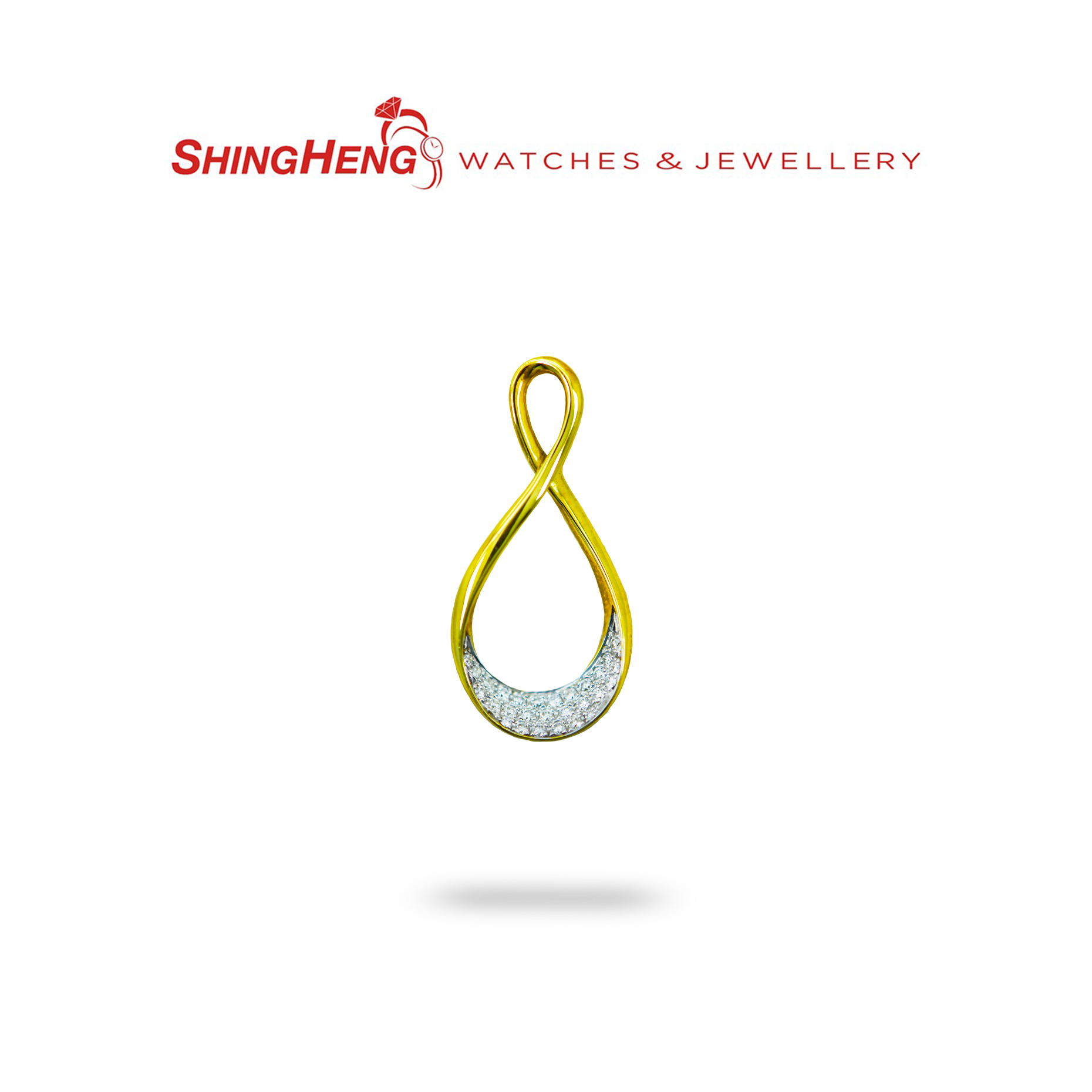 18K Gold Diamond Loop Pendant